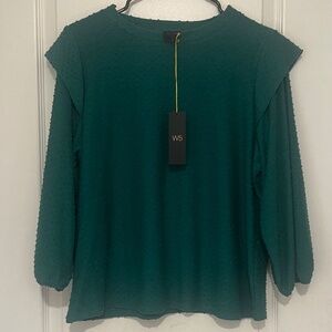 W5 - XL - 3/4 Sleeve Detailed Green Top